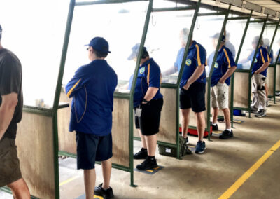 fraser coast pistol club shooters in cubicles
